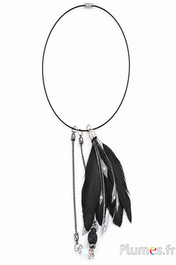 Halskette mit Anhänger - Ø 14 cm - schwarz